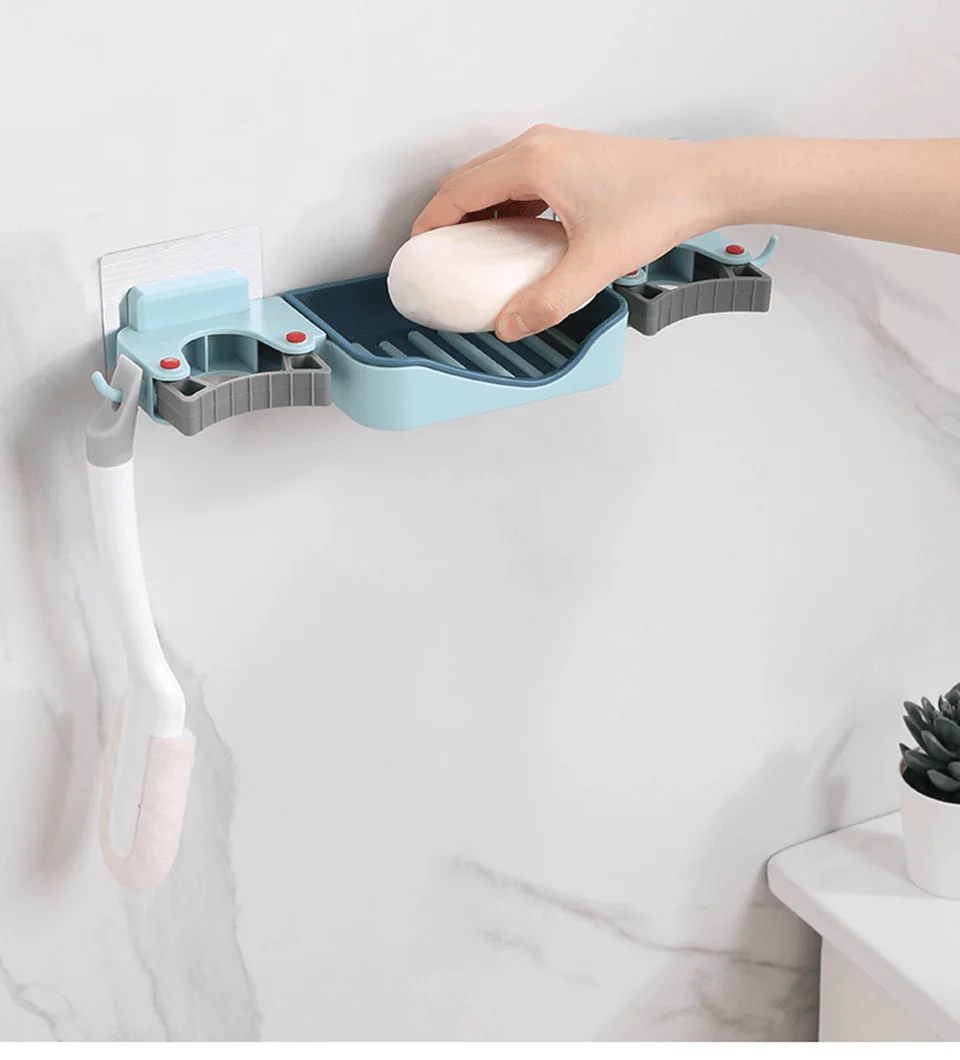 3in1 Wall-Mounted Soap Mop Rack Holder - Image 3