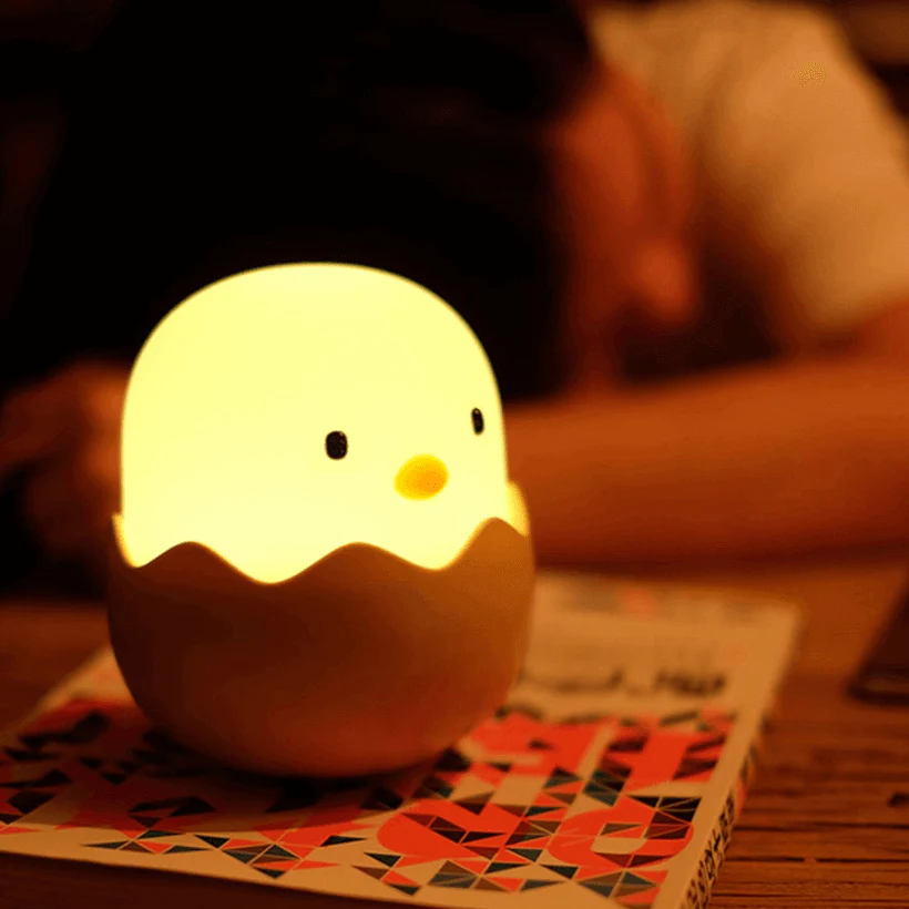 Rechargeable Silicone Chicken Egg Led Night Touch Lamp - Image 3