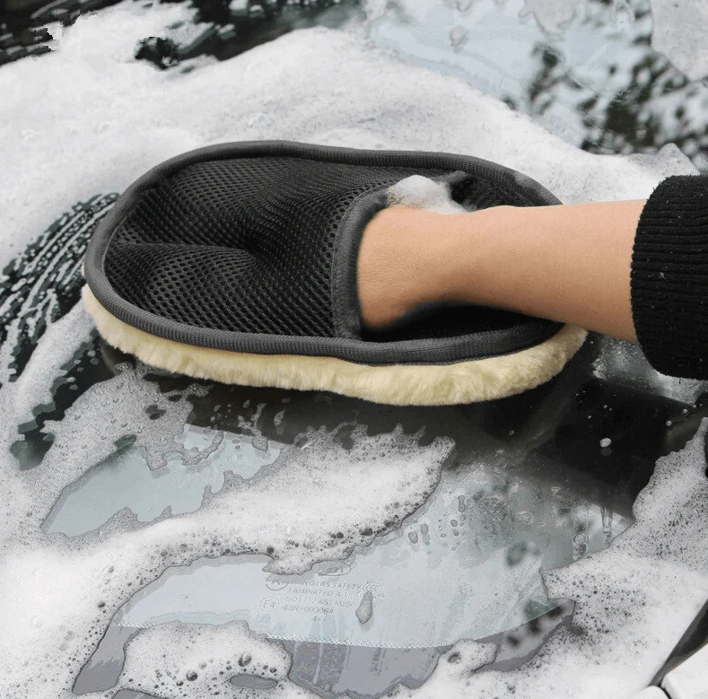 Soft Wool Car  Microfiber Cleaning Gloves - Image 2