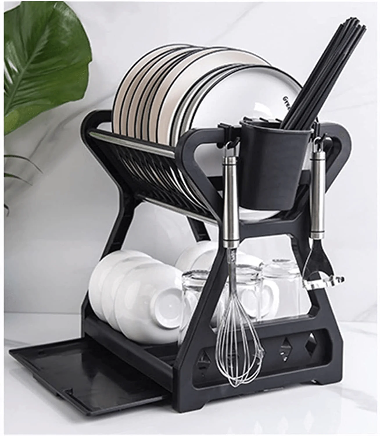 Double-layer Multifunctional Countertop Sink Dish Drying Rack - Image 2