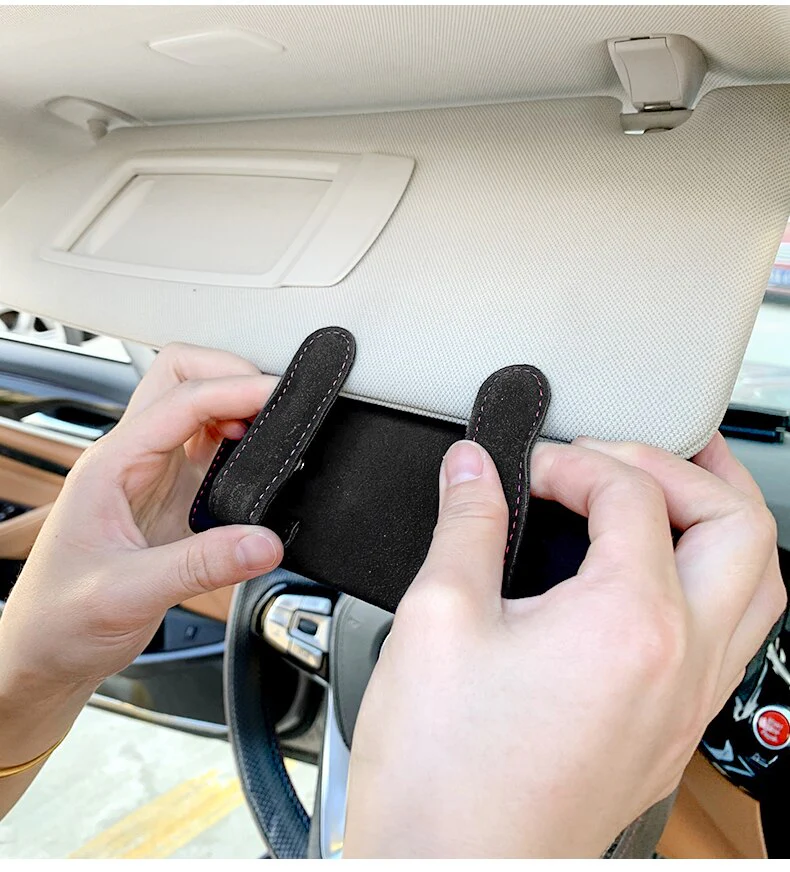 Universal Car Visor Magnetic Sunglasses Holder - Image 2