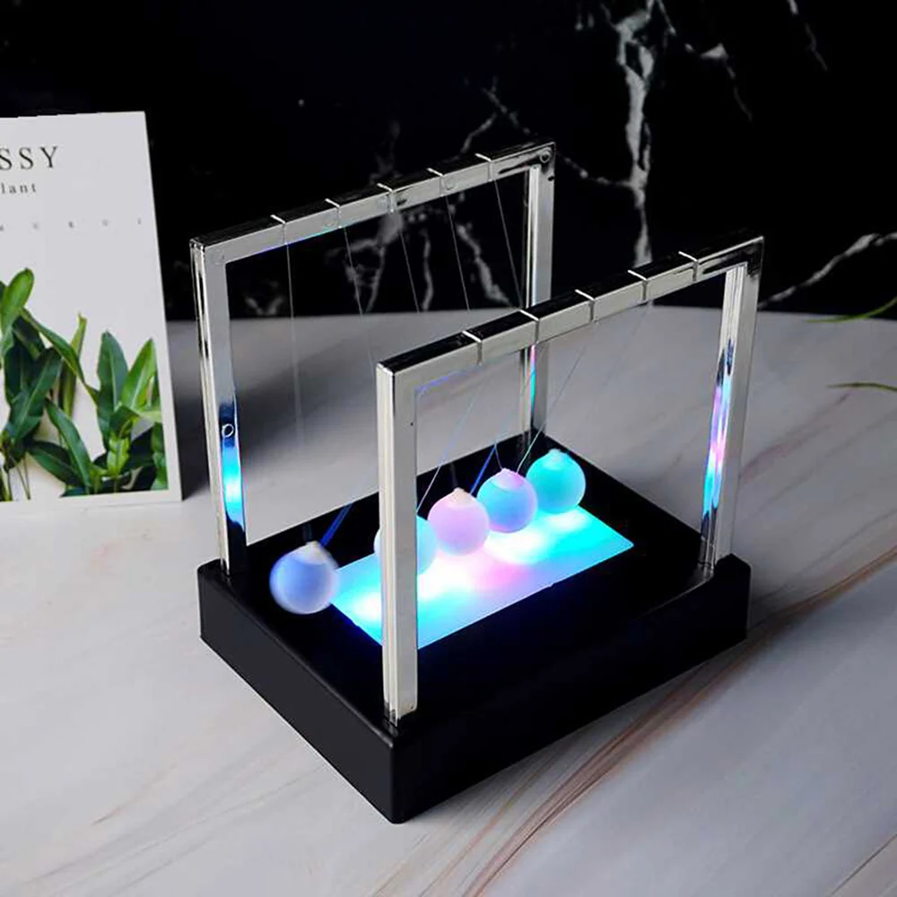 Newtons Cradle Led Colorful Science Toy - Image 1