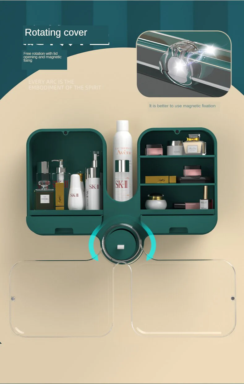 Wall-Mounted Large Capacity Pastel Makeup Organizer Box - Image 3