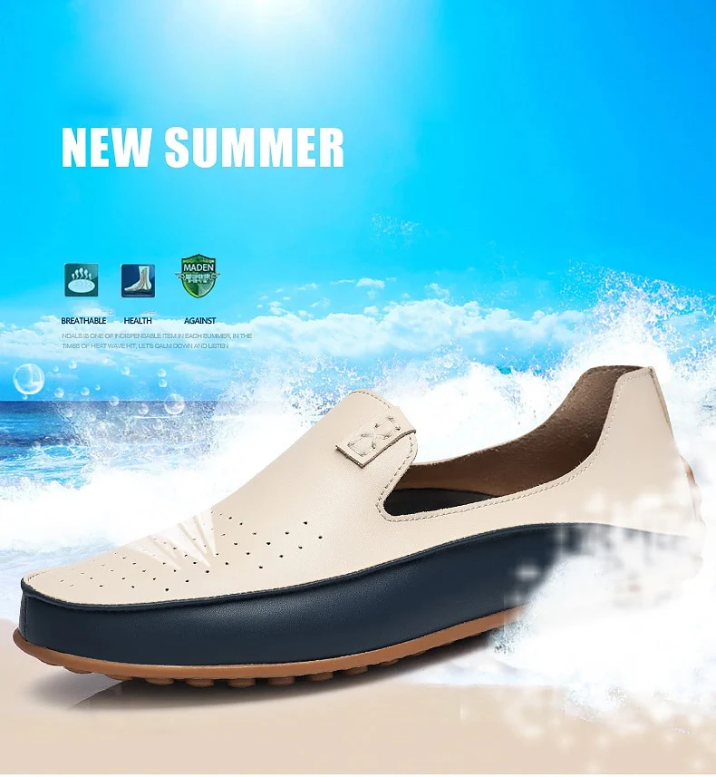 Men Driving Shoes Leather Loafers - Image 2