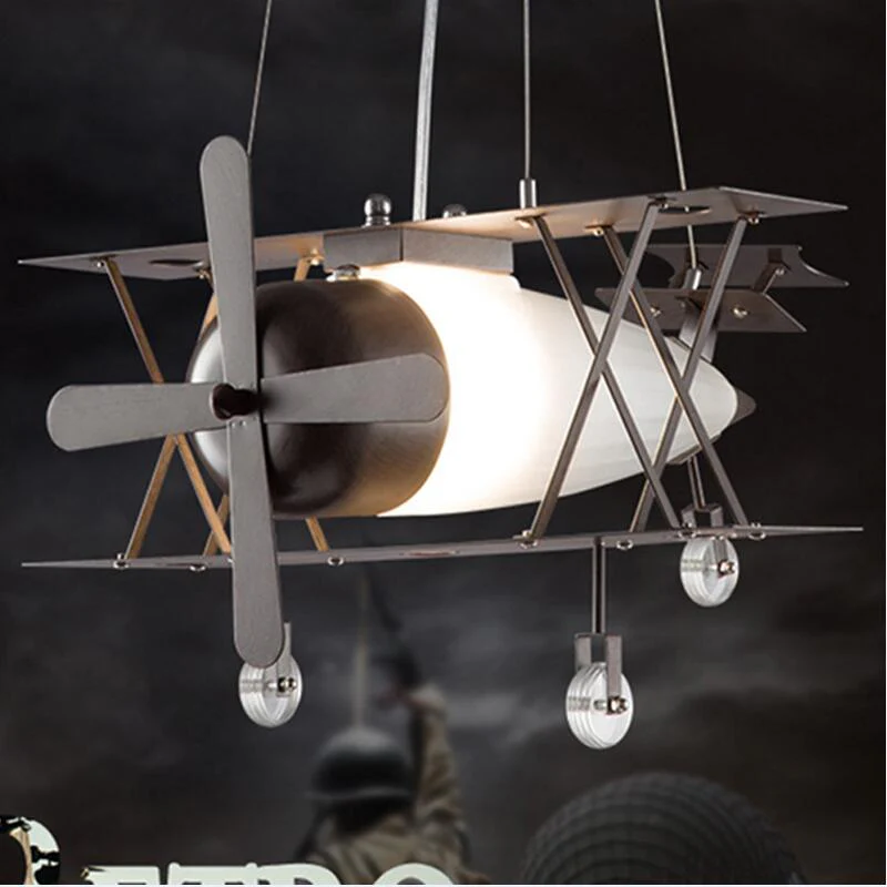 Vintage Airplane Creative Pendant Lamp - Image 1
