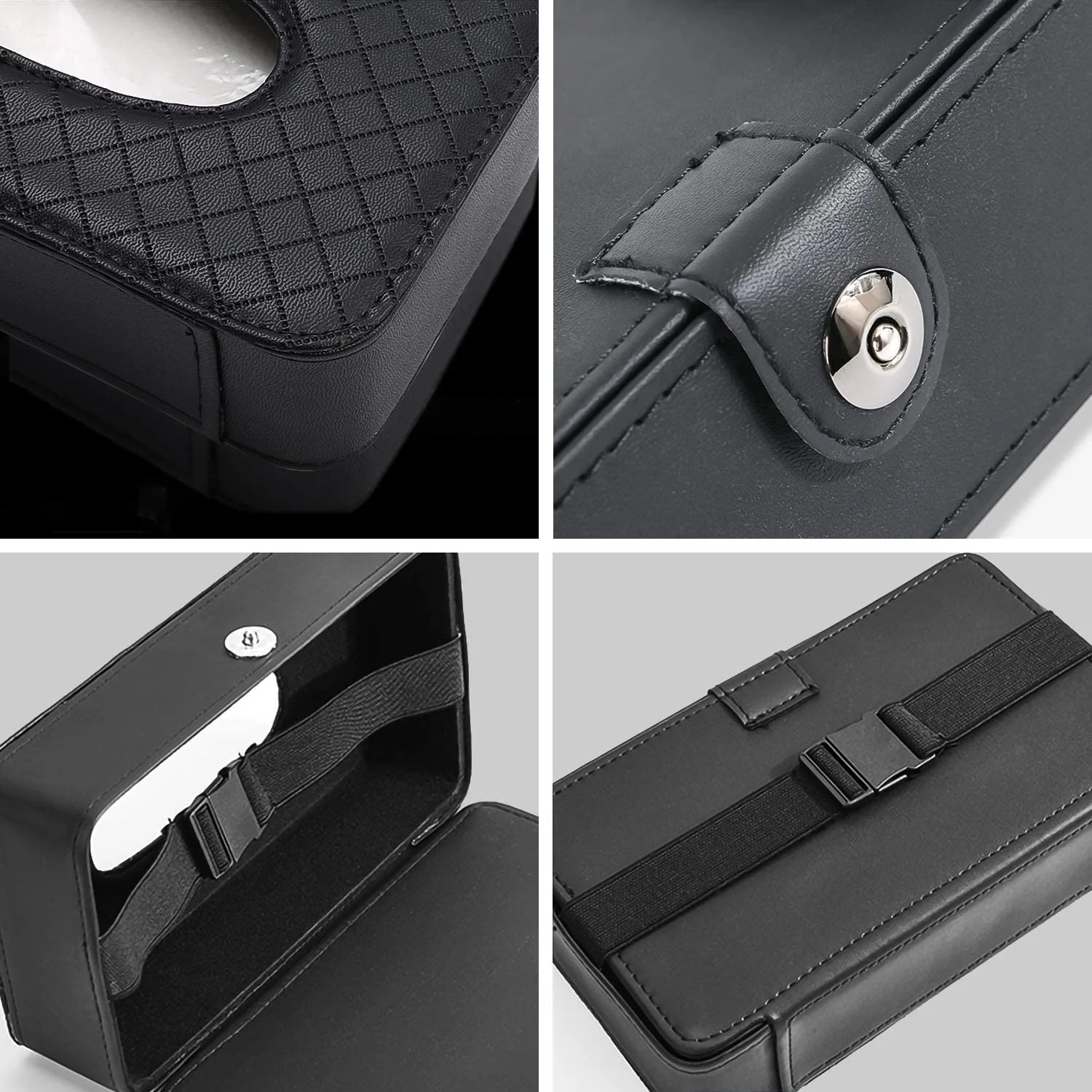 Luxury Leather Hanging Car Tissue Box - Image 2