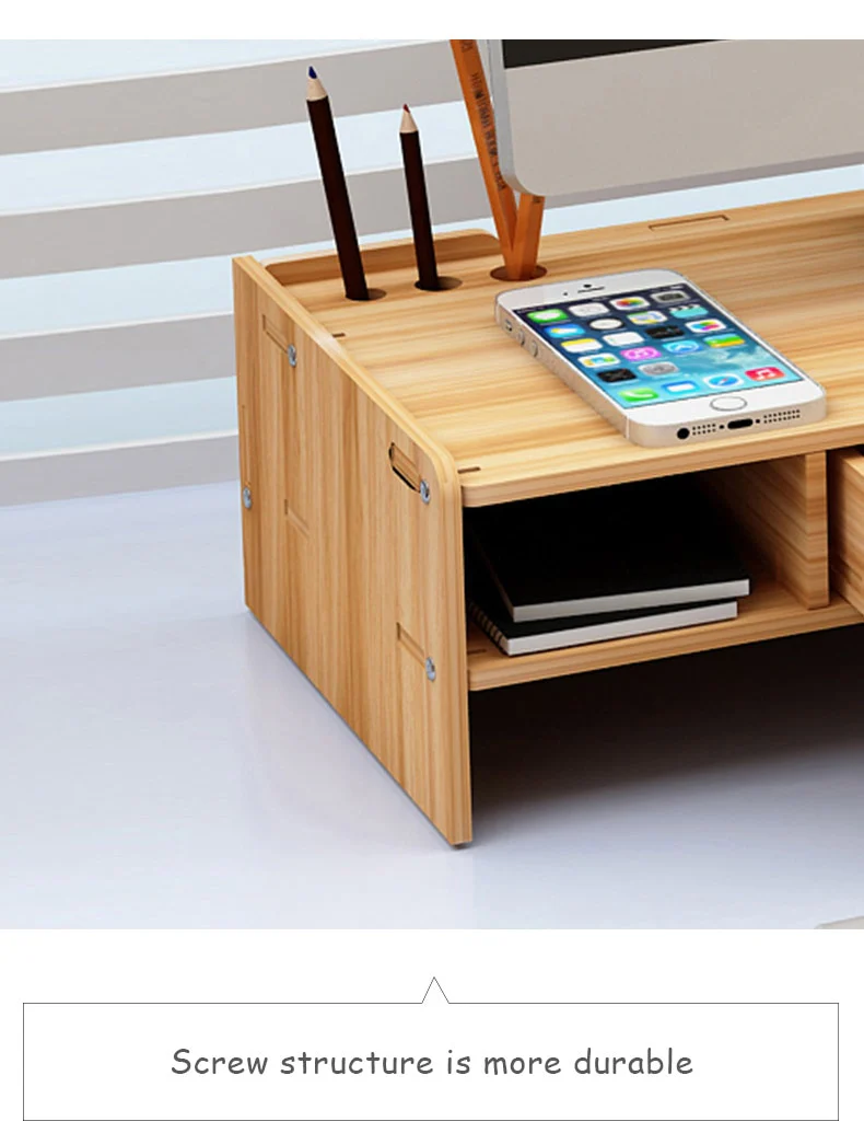 Home Office Wooden Monitor Riser Stand - Image 2