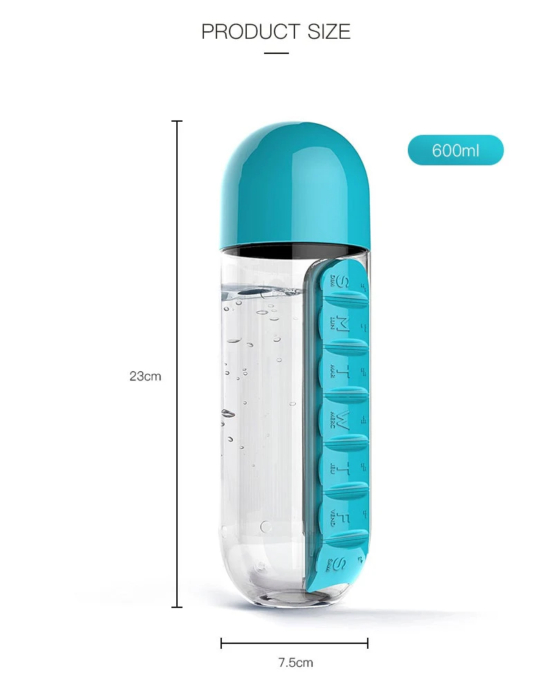 Water Bottle Daily Pill Organizer - Image 3