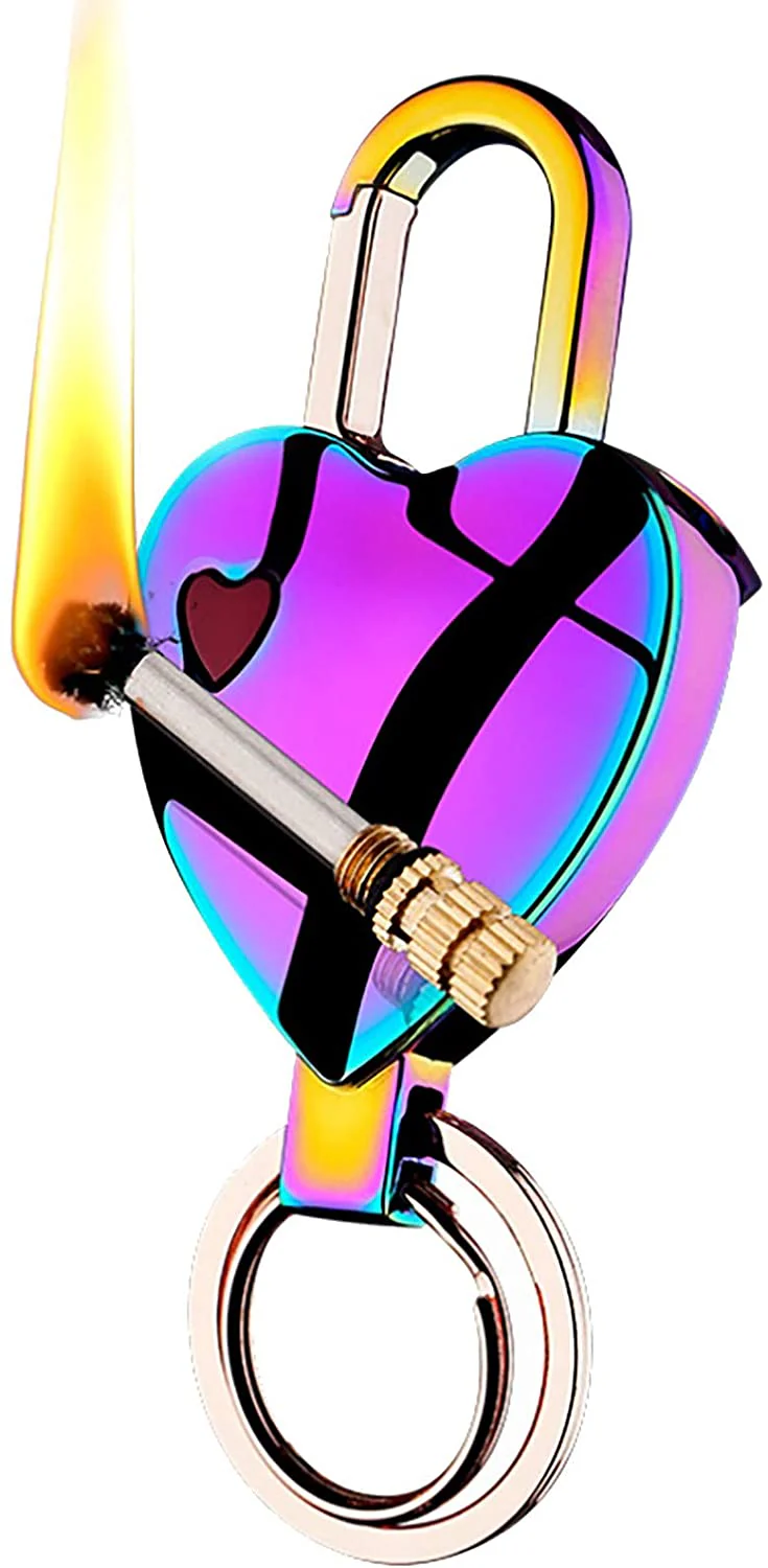 Stylish Heart Permanent Keychain Match Lighter - Image 2