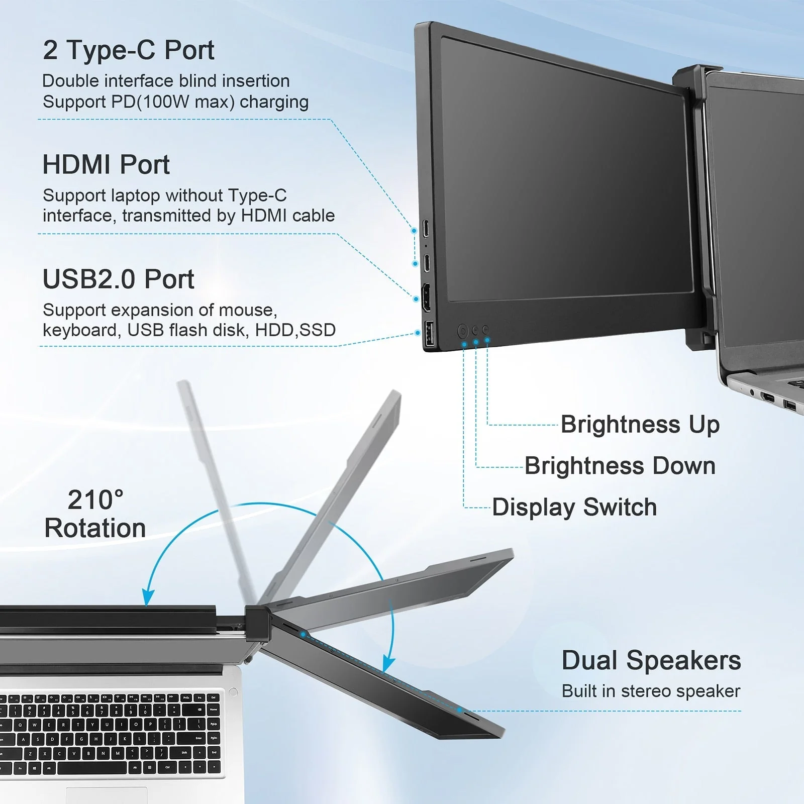Smart Portable Laptop Monitor Extender - Image 3