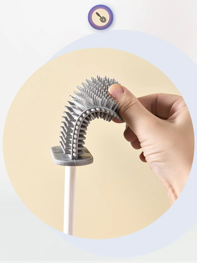 Wall-Mounted Toilet Cleaner Drainer Brush Set - Image 3