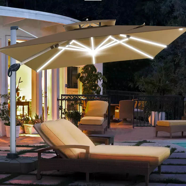 Windproof LED Adjustable Outdoor Umbrella - Image 3