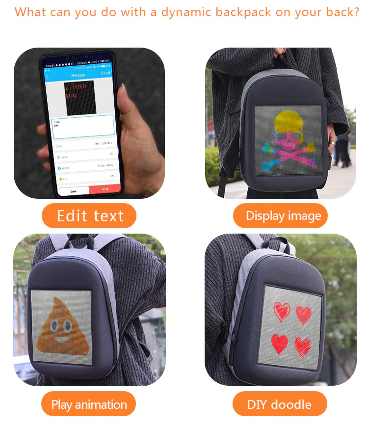 Led Screen Display Wireless Backpack - Image 3