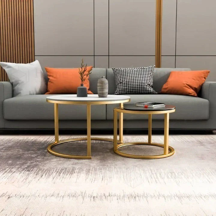 Elegant Mod Circle Design Round Coffee Table - Image 3
