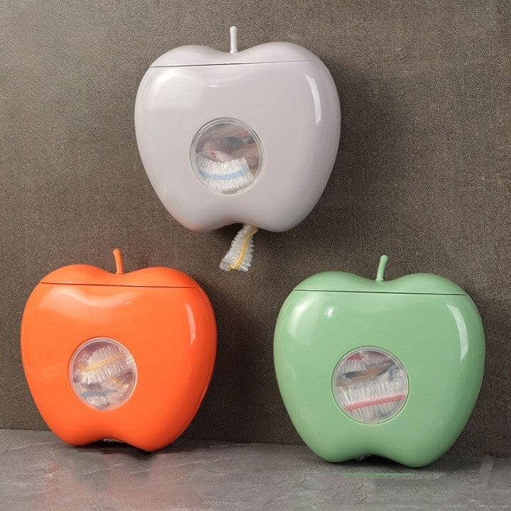 Apple Shaped Wall Mounted Disposable Plastic Wrap Container - Image 1