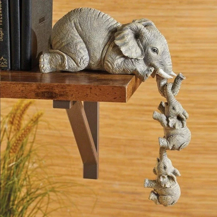 Elephant Family Cute Resin Home Decor - Image 1