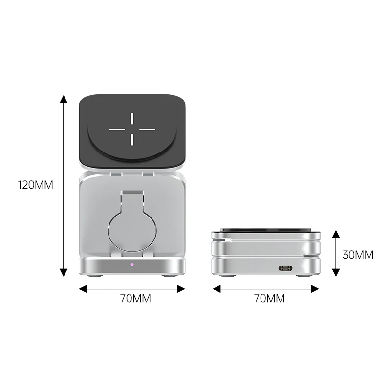 3in1 Magnetic Foldable Wireless Charger Stand Dock - Image 3