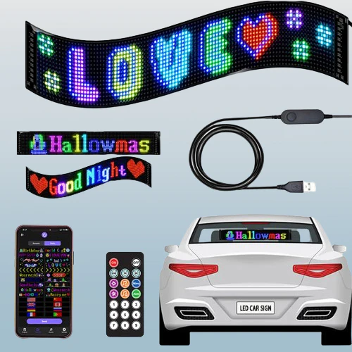 LED Customizable Fun Ride Bluetooth Car Sign - Image 1