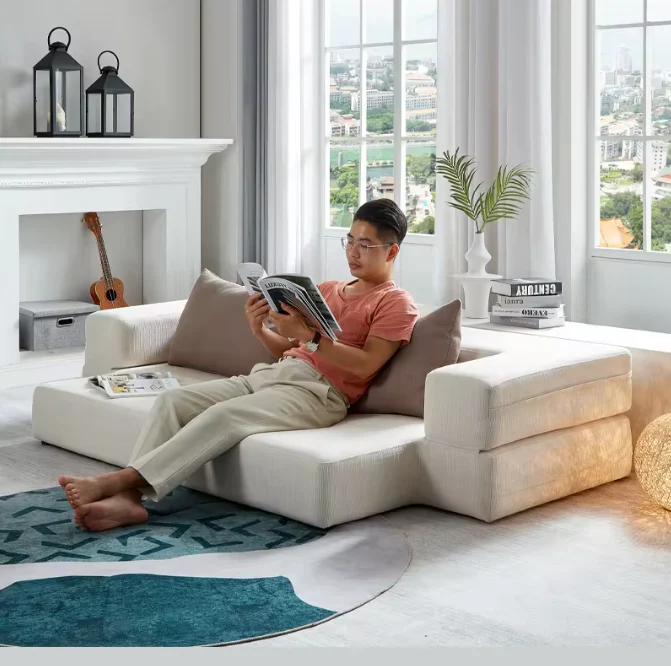 Modular Sectional Home Three-Seater Convertible Sofa Bed - Image 3