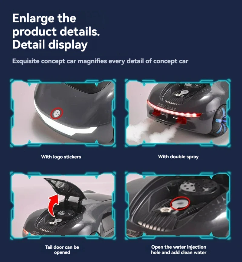 Rechargeable Gesture Control RC Spray Effect Stunt Car - Image 3