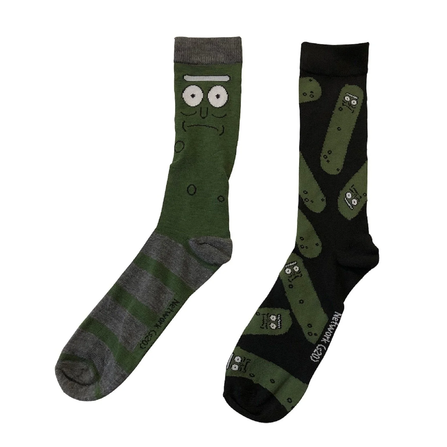 Rick and Morty Pickle Rick 2-Pack Crew Socks - Image 1