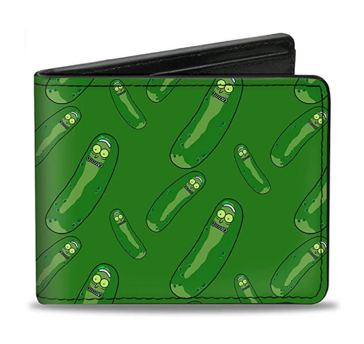 Rick and Morty Pickle Rick Pose Scattered Bi-Fold Wallet - Image 1
