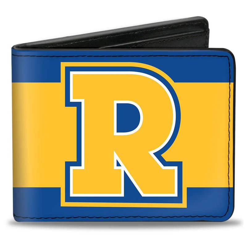 Riverdale R Logo Stripe Blue Yellow Bi-Fold Wallet - Image 1