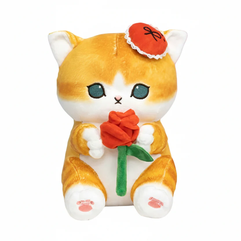 Mofusand Rose Cat Plush 9" - Image 1