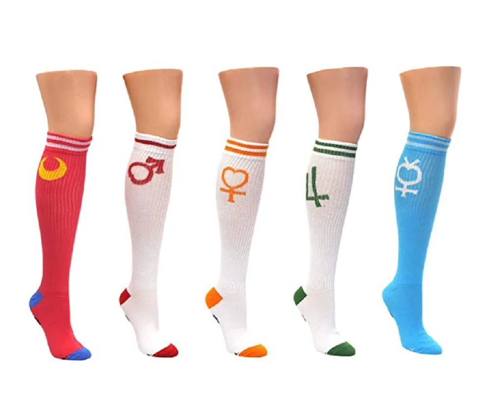 Sailor Moon 5 Pair Pack Anime Ladies Knee High Socks - Image 1