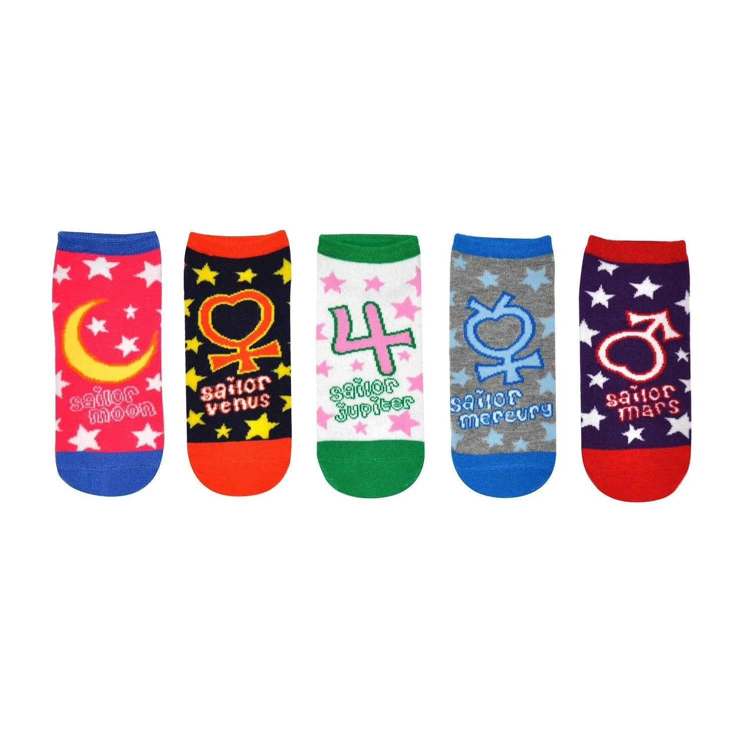 Sailor Moon Astronomical Symbols 5 Pack Low Cut Socks - Image 1