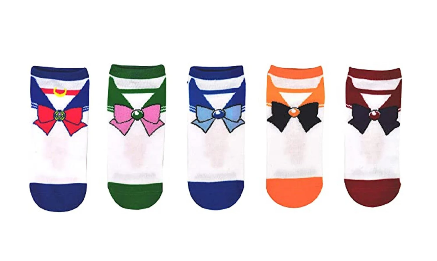 Sailor Moon Bows 5 Pack Socks Lowcut Socks - Fits Shoe Size 4-10 - Image 1