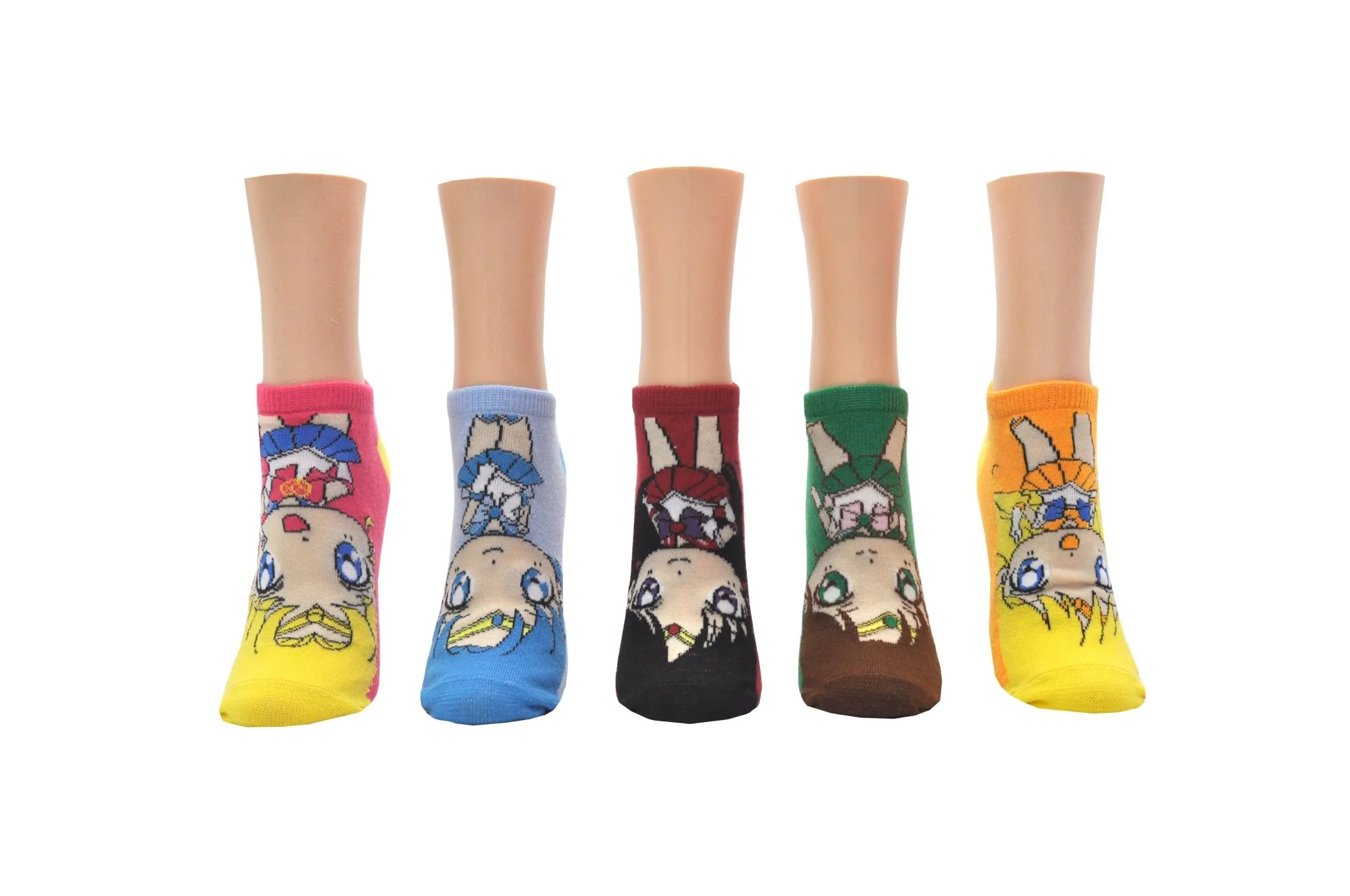Sailor Moon Characters Lowcut Socks (5 Pair Pack) - Ladies Shoe Size 4-10 - Image 1