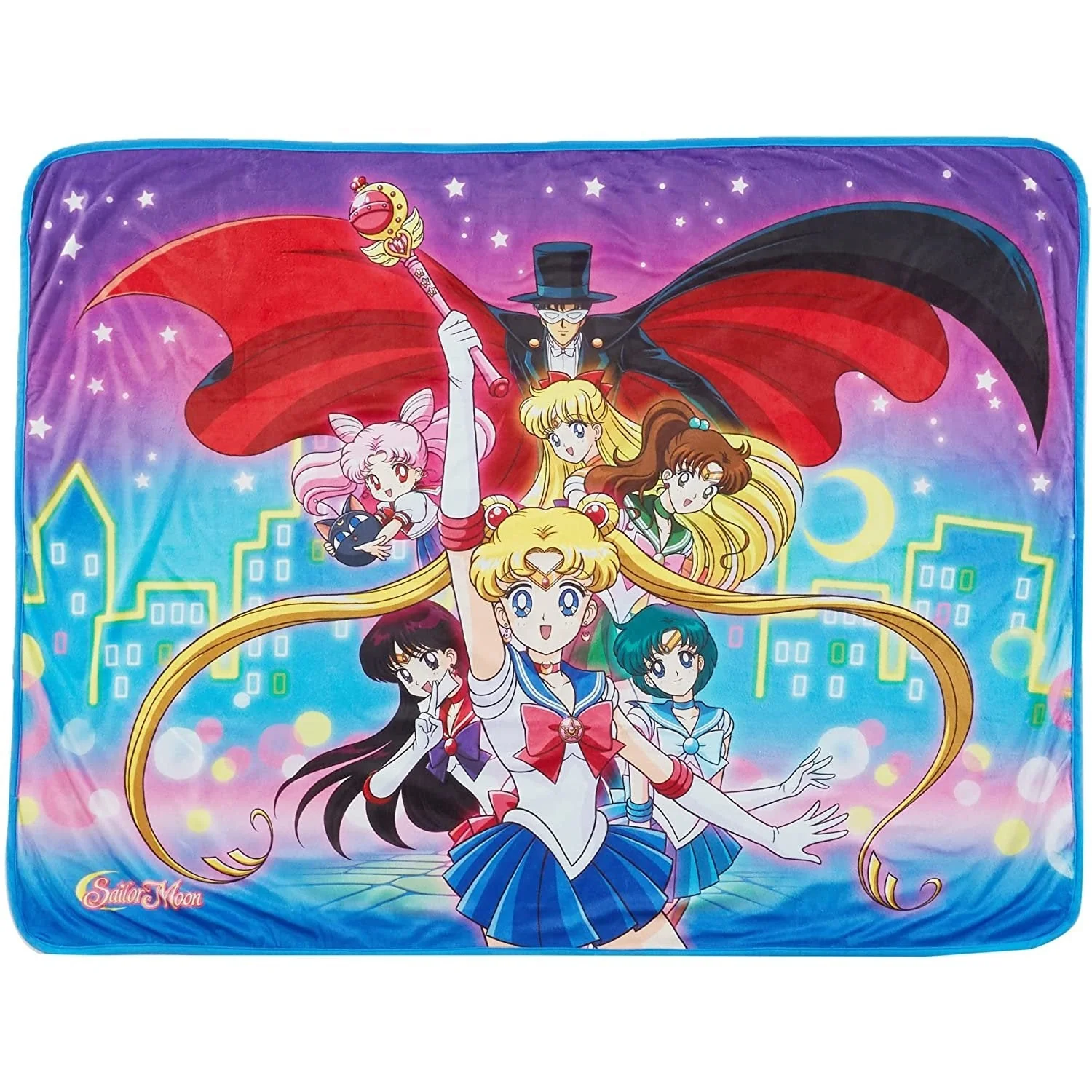 Sailor Moon R - Sailor Moon Group Sublimation Throw Blanket 60in. By 46in. - Image 1