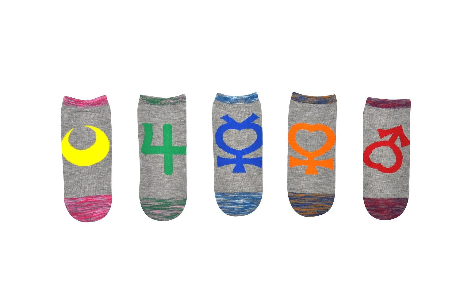 Sailor Moon Space Dye 5 Pack Socks Lowcut Socks - Fits Shoe Size 4-10 - Image 1