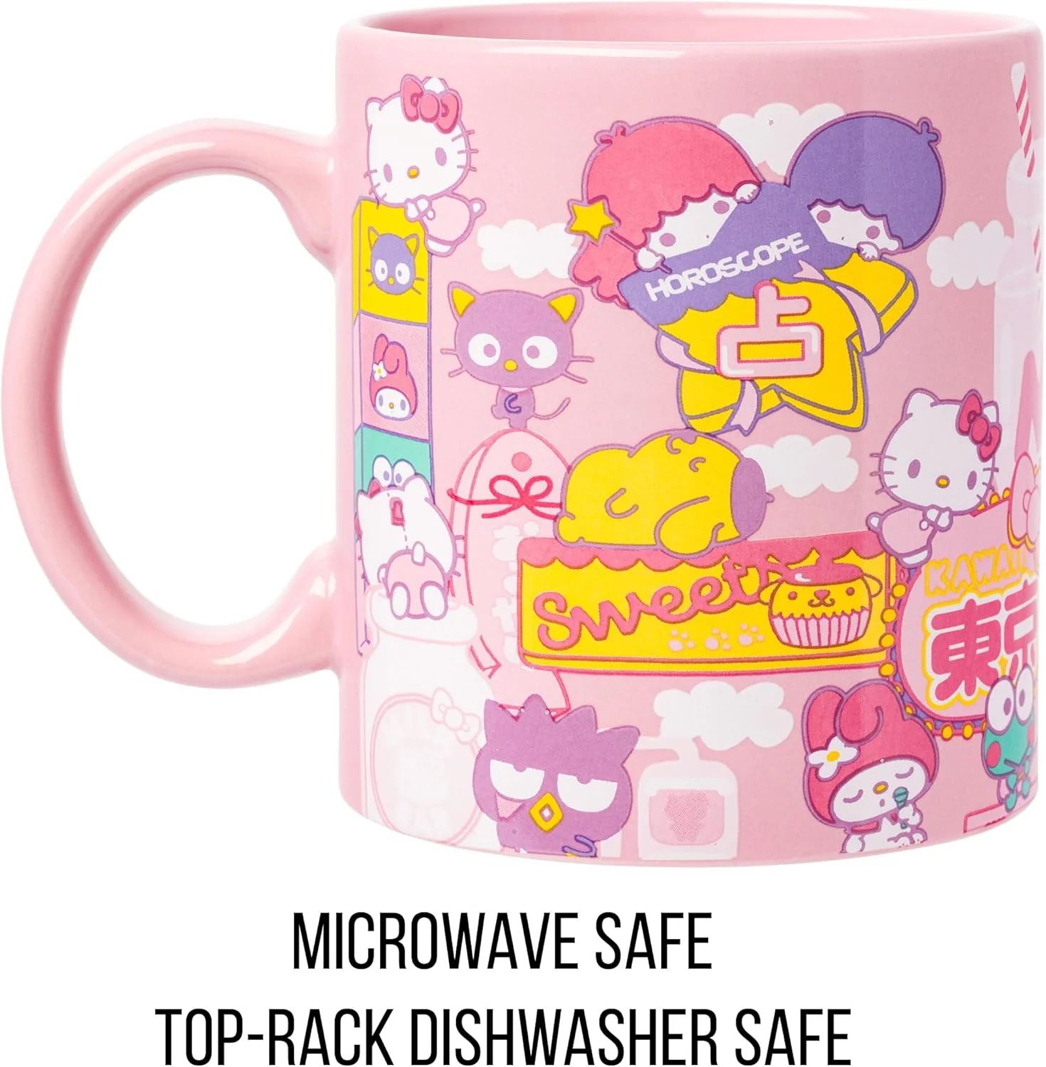 Sanrio Hello Kitty and Friends Kawaii Tokyo Theme Ceramic Mug 20 Ounces - Image 3