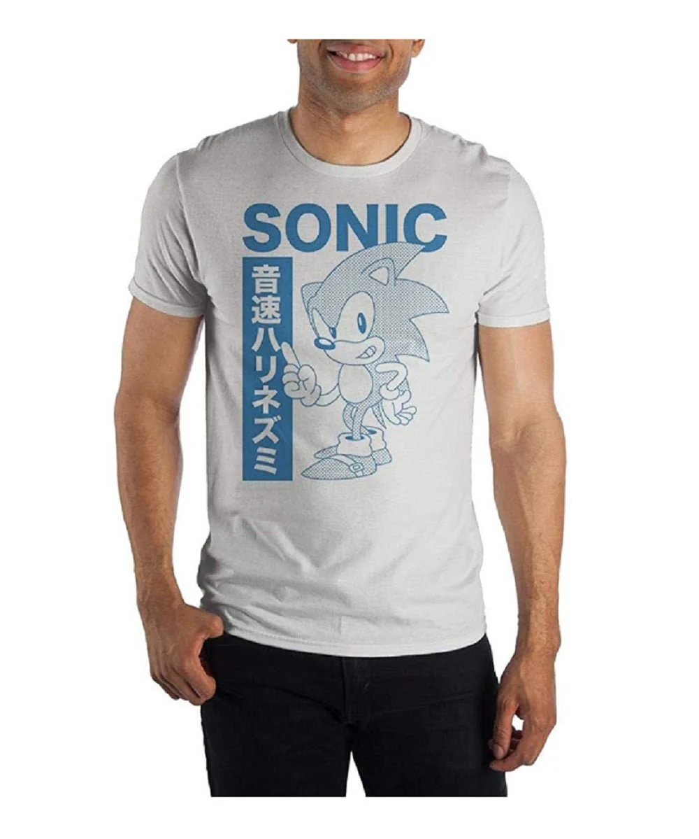 Sega Sonic The Hedgehog Kanji Glitch Adult T Shirt - Image 2