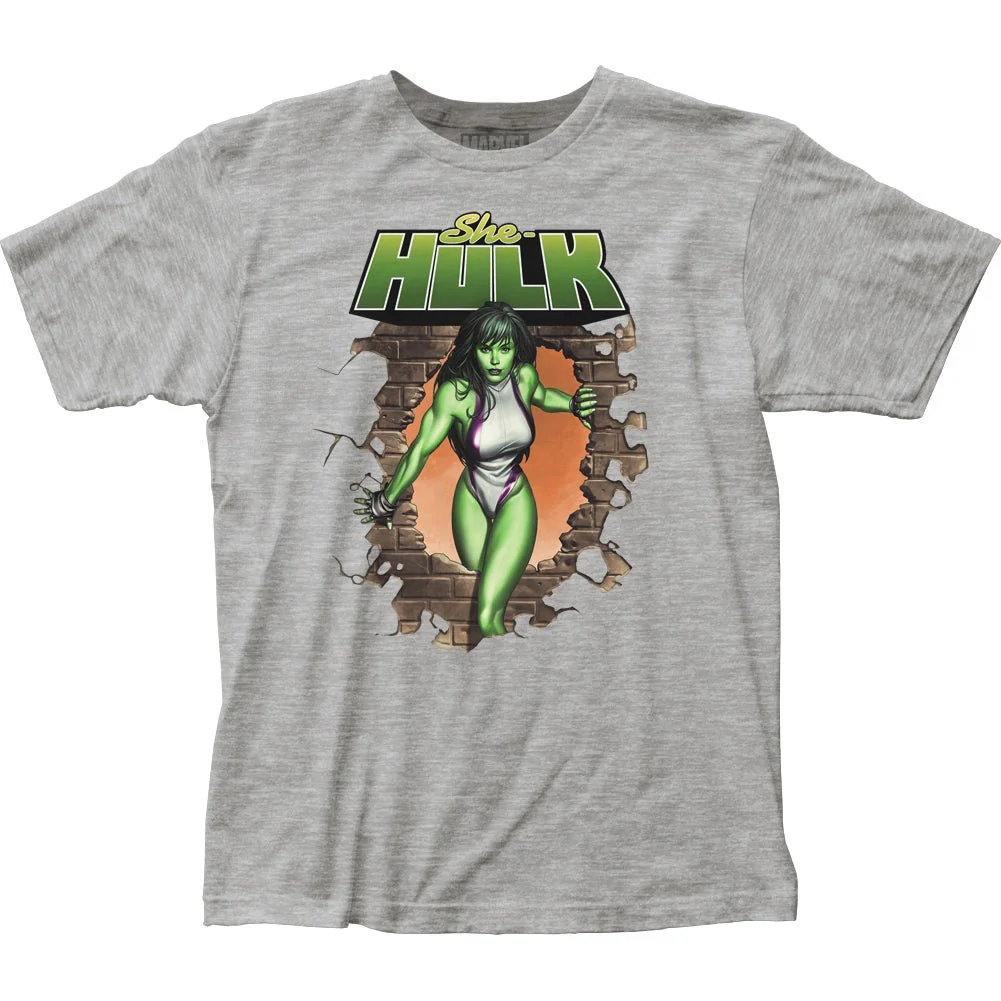 She-Hulk Bricks Marvel Comics Adult T Shirt - Image 1