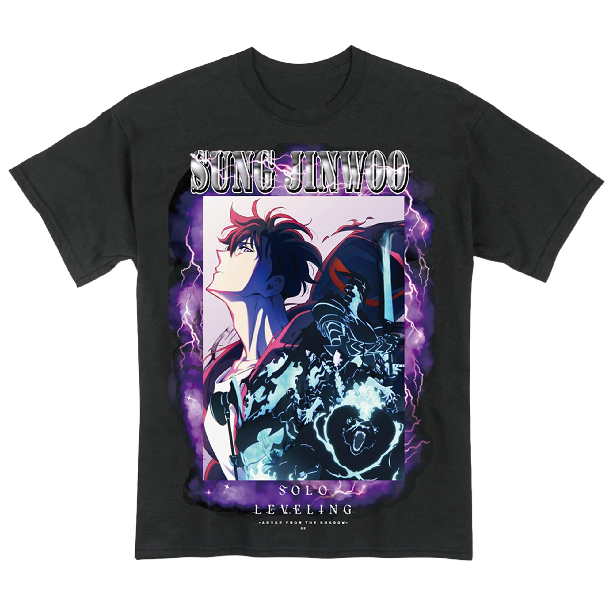 Solo Leveling S2 – Sung Jinwoo And Shadow Army Officially Licensed Black Adult Men T-Shirt