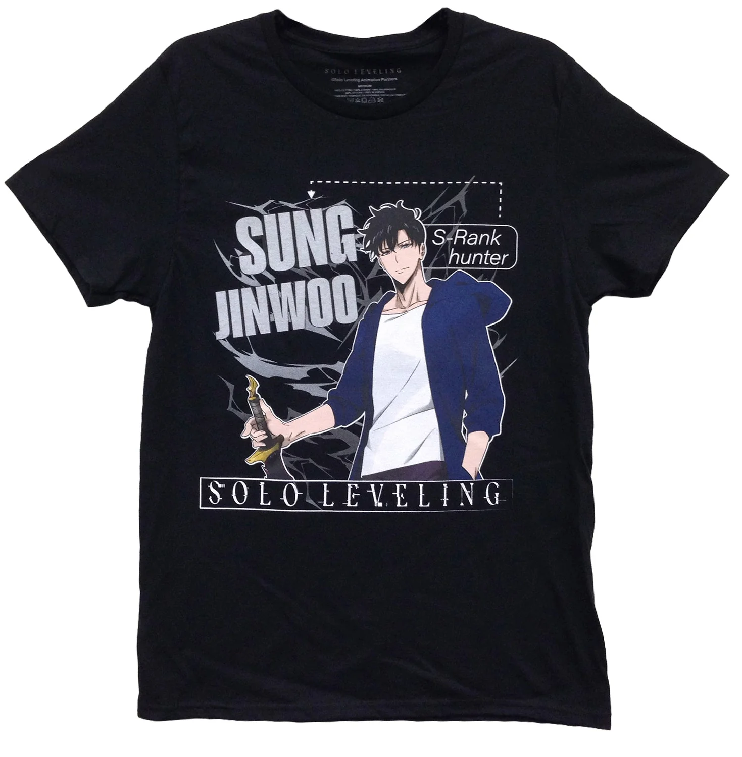 Solo Leveling – Sung Jinwoo Attack Style Black Adult T-Shirt