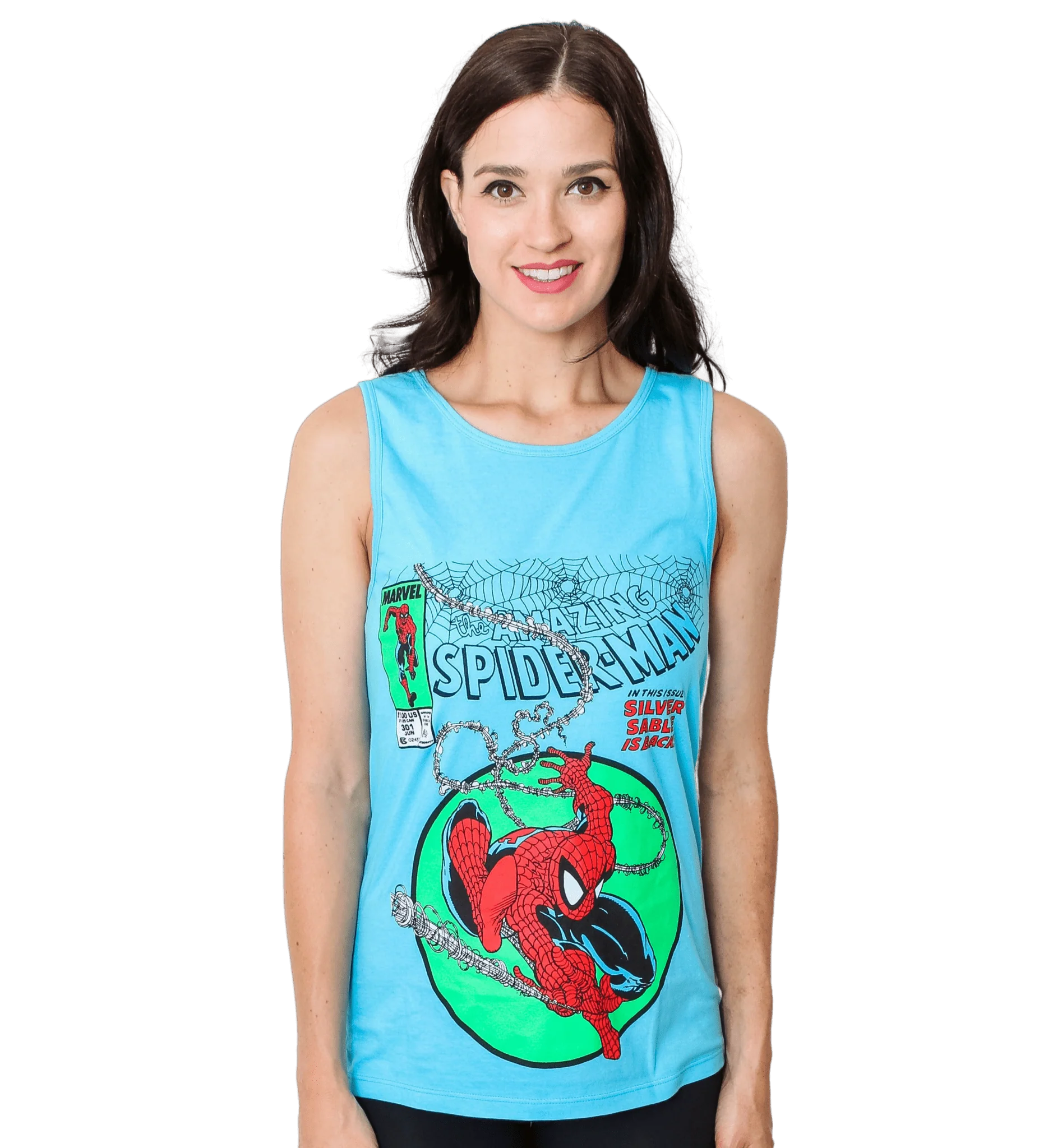 Spider-Man 90's Circle Marvel Comics Adult Tank Top - Image 3