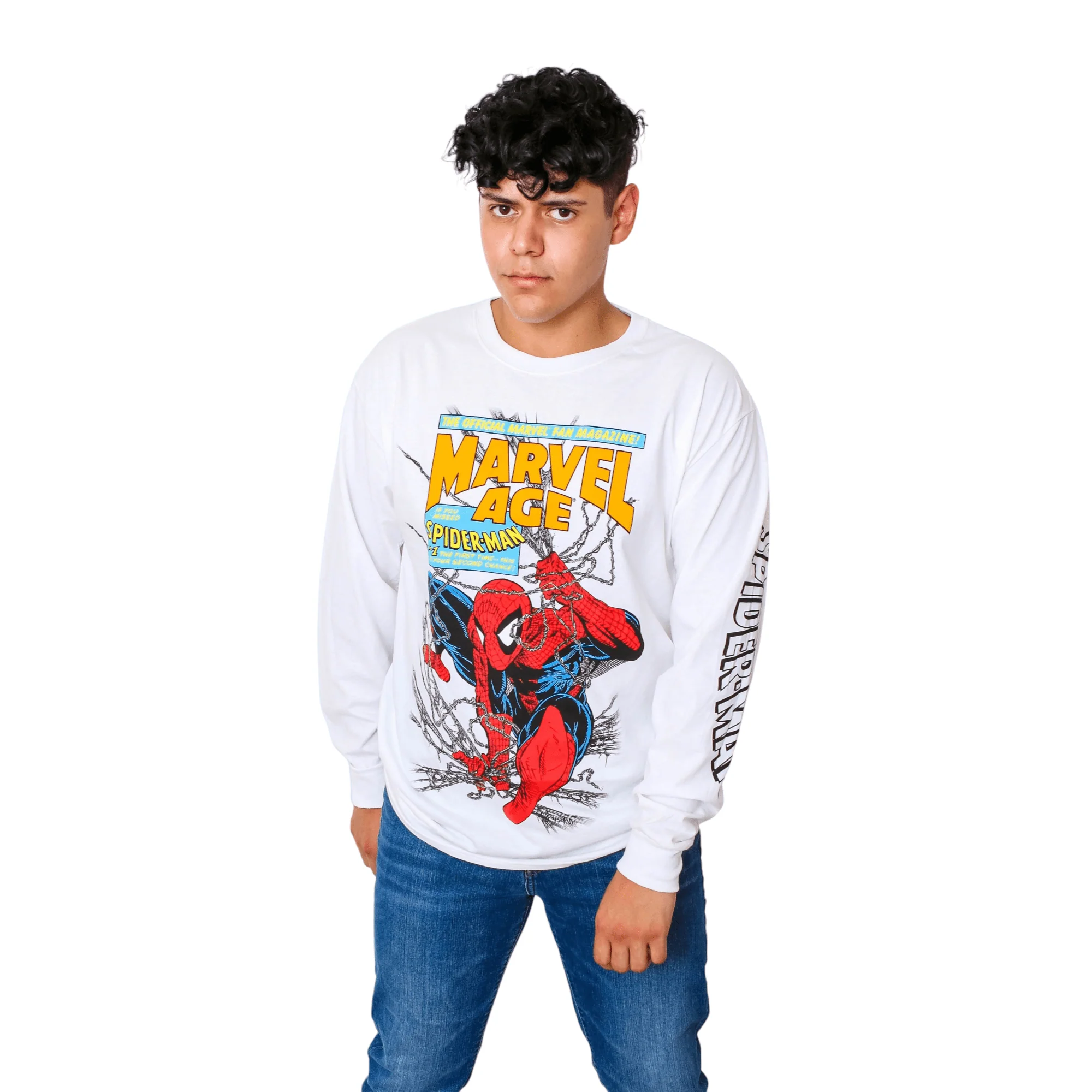 Spider-Man 90's Marvel Age Marvel Adult Long Sleeve T Shirt - Image 1