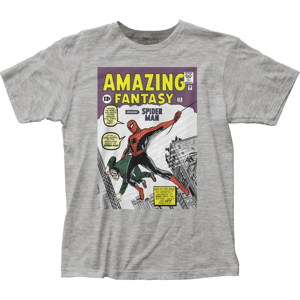Spider-Man Amazing Fantasy #15 Licensed Fitted Adult T-Shirt - Image 1