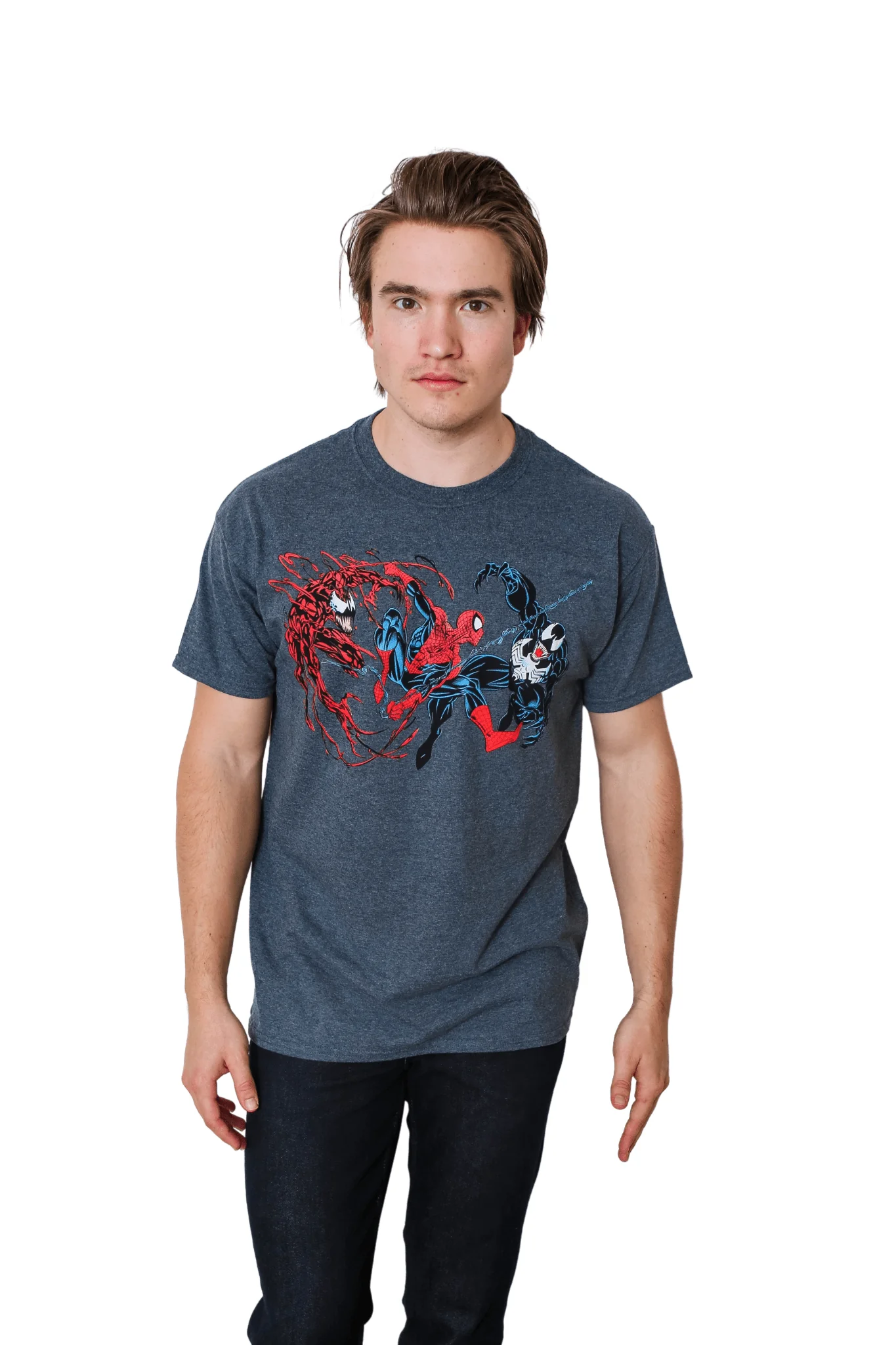 Spider-Man Vs The Symbiotes Marvel Comics Adult T Shirt - Image 2