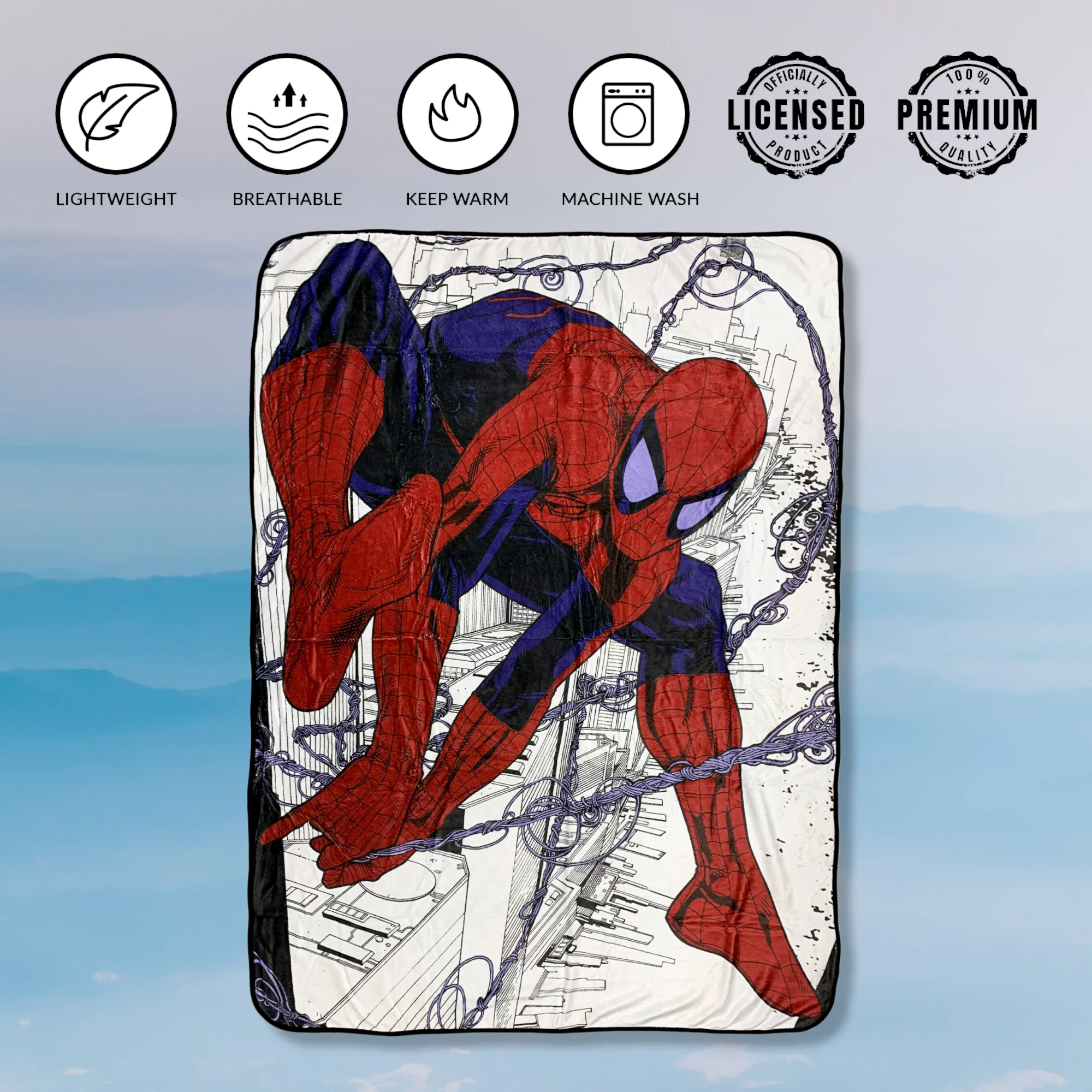 Spider-Man Webslinger Marvel Flannel Fleece Throw Super Soft Lightweight Fleece Blanket 45x60in - Image 3