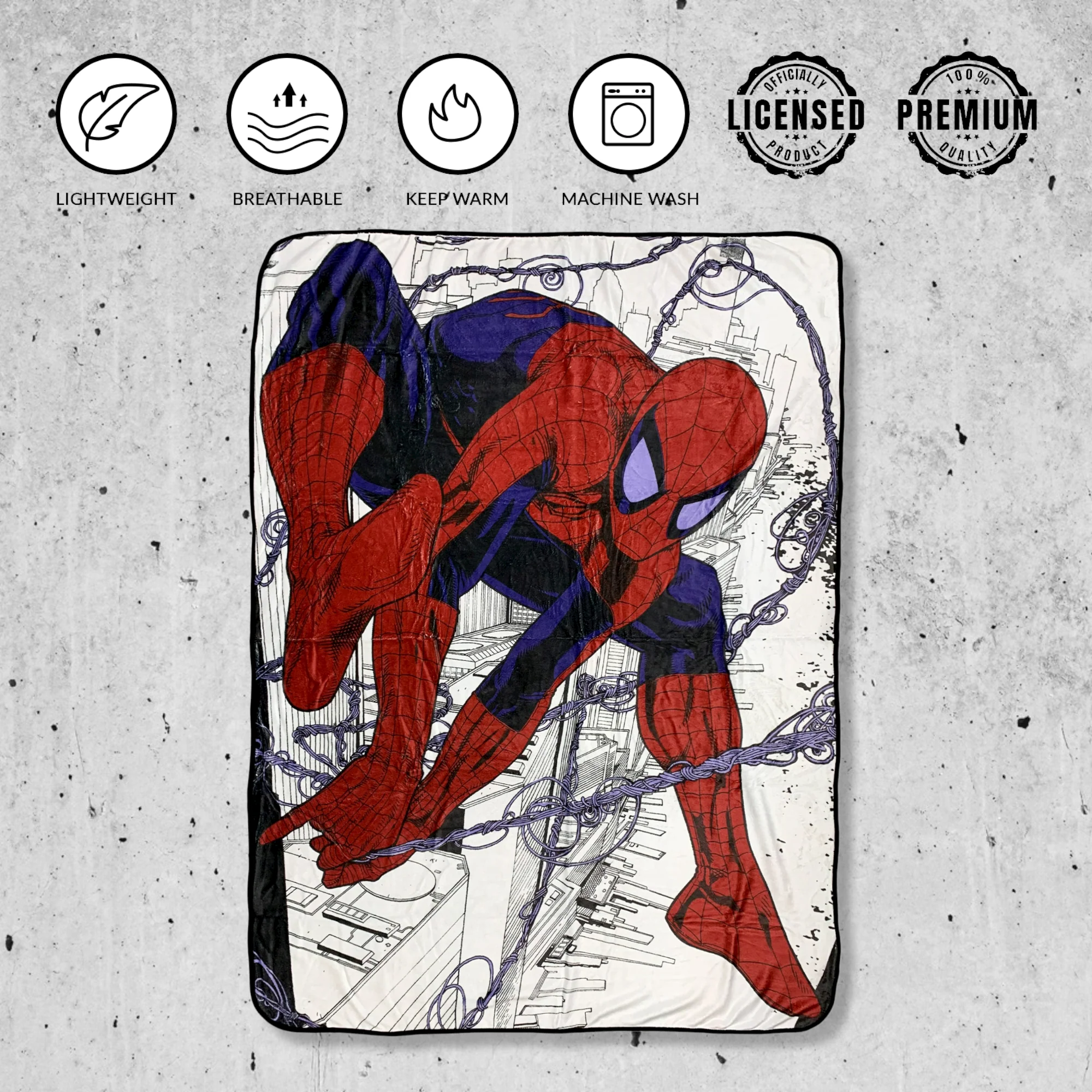 Spider-Man Webslinger Marvel Flannel Fleece Throw Super Soft Lightweight Fleece Blanket 45x60in - Image 2