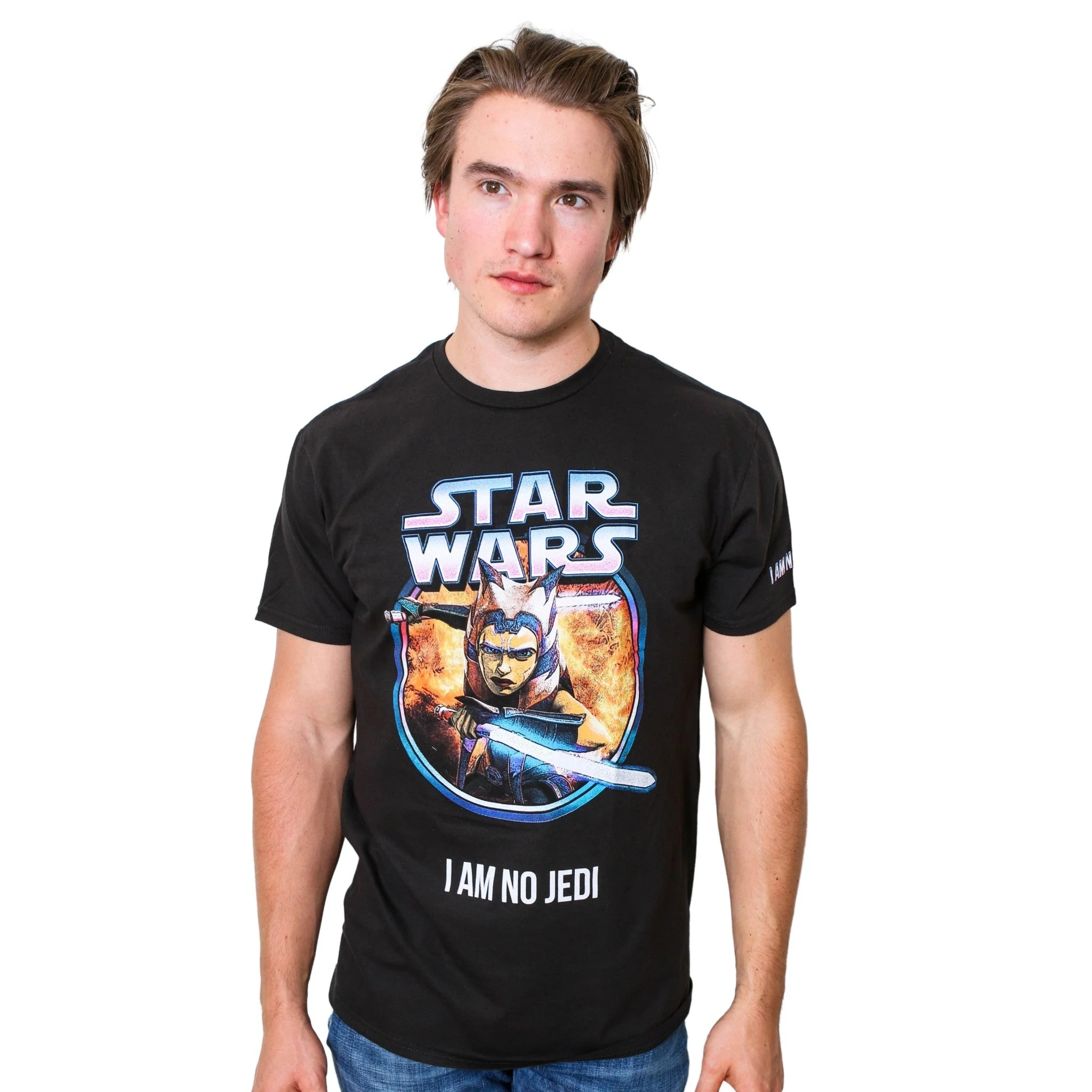 Star Wars Ahsoka Tano Jedi Fire Adult T Shirt - Image 3