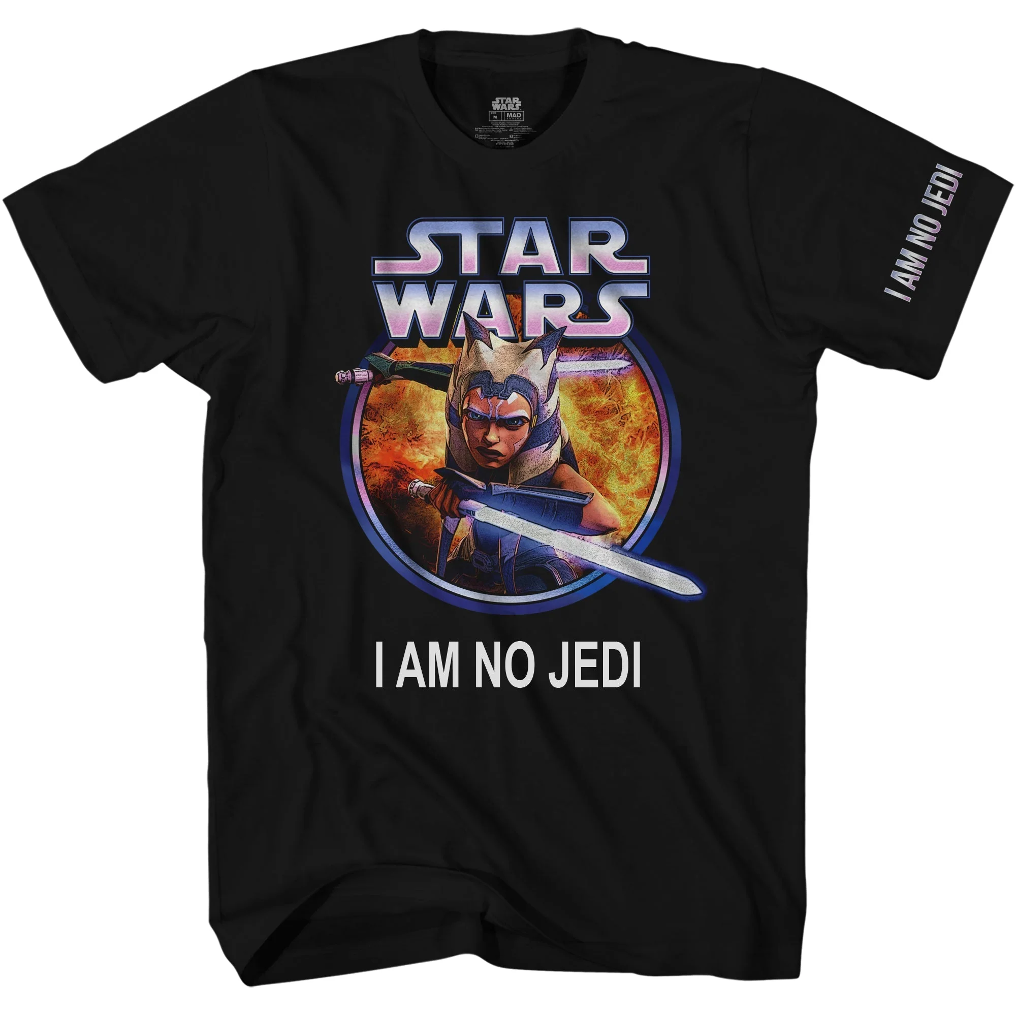 Star Wars Ahsoka Tano Jedi Fire Adult T Shirt - Image 1