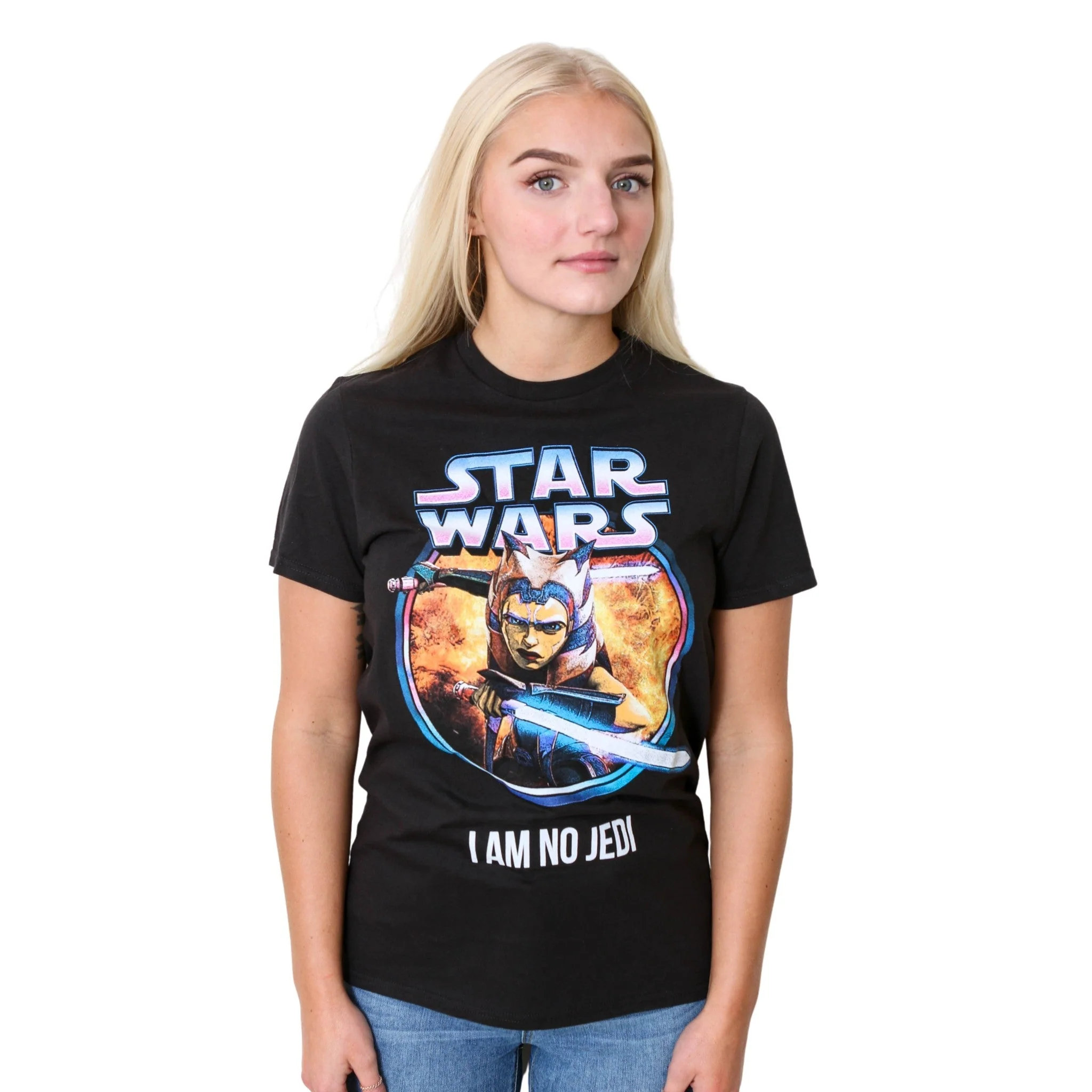 Star Wars Ahsoka Tano Jedi Fire Adult T Shirt - Image 2