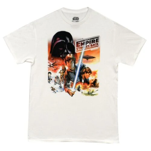 Star Wars Dynamic Empire Strikes Back Vader Luke Adult T-Shirt - Image 2