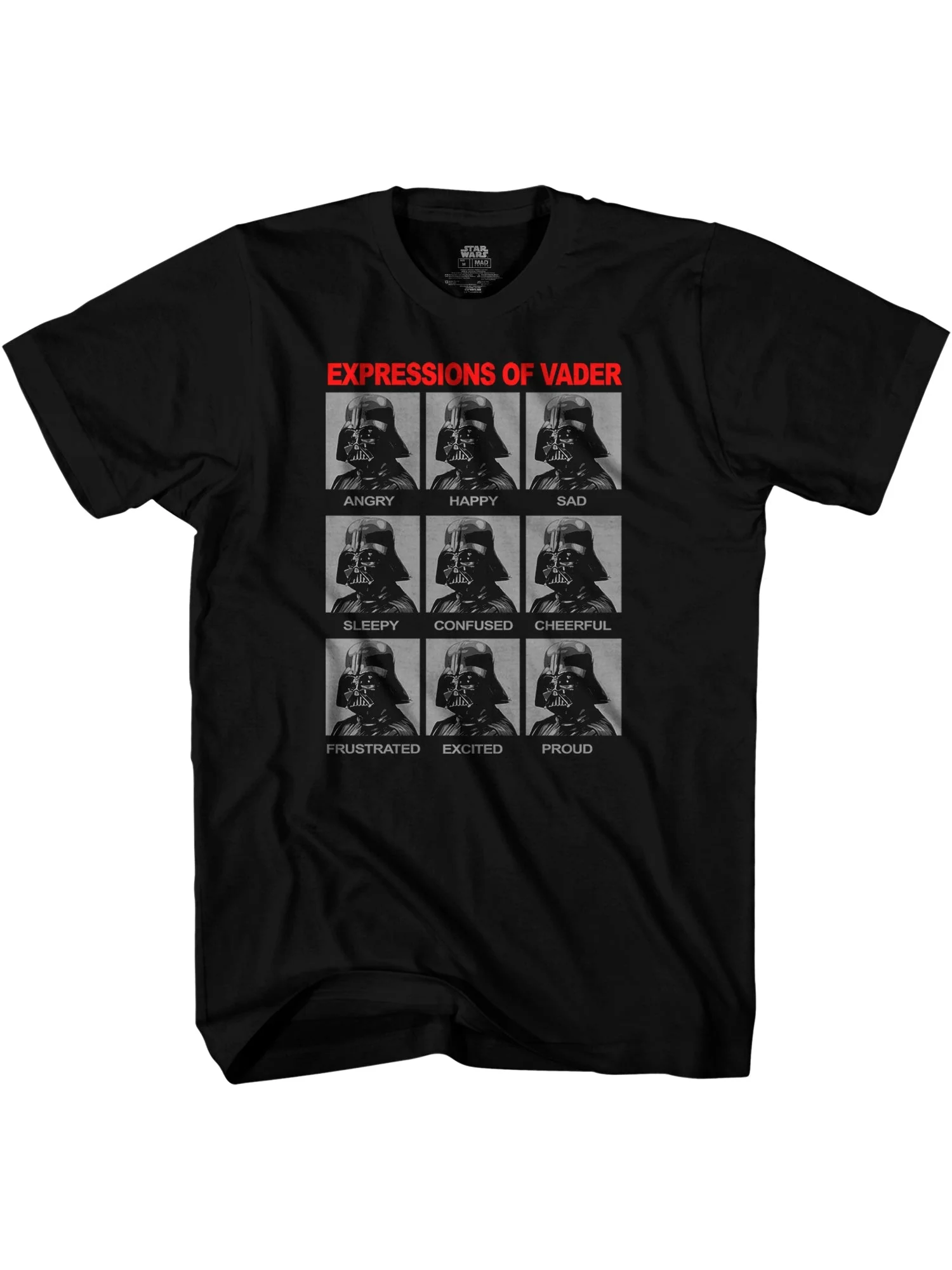 Star Wars Expressions of Darth Vader Officially Licensed Adult T Shirt - Image 1